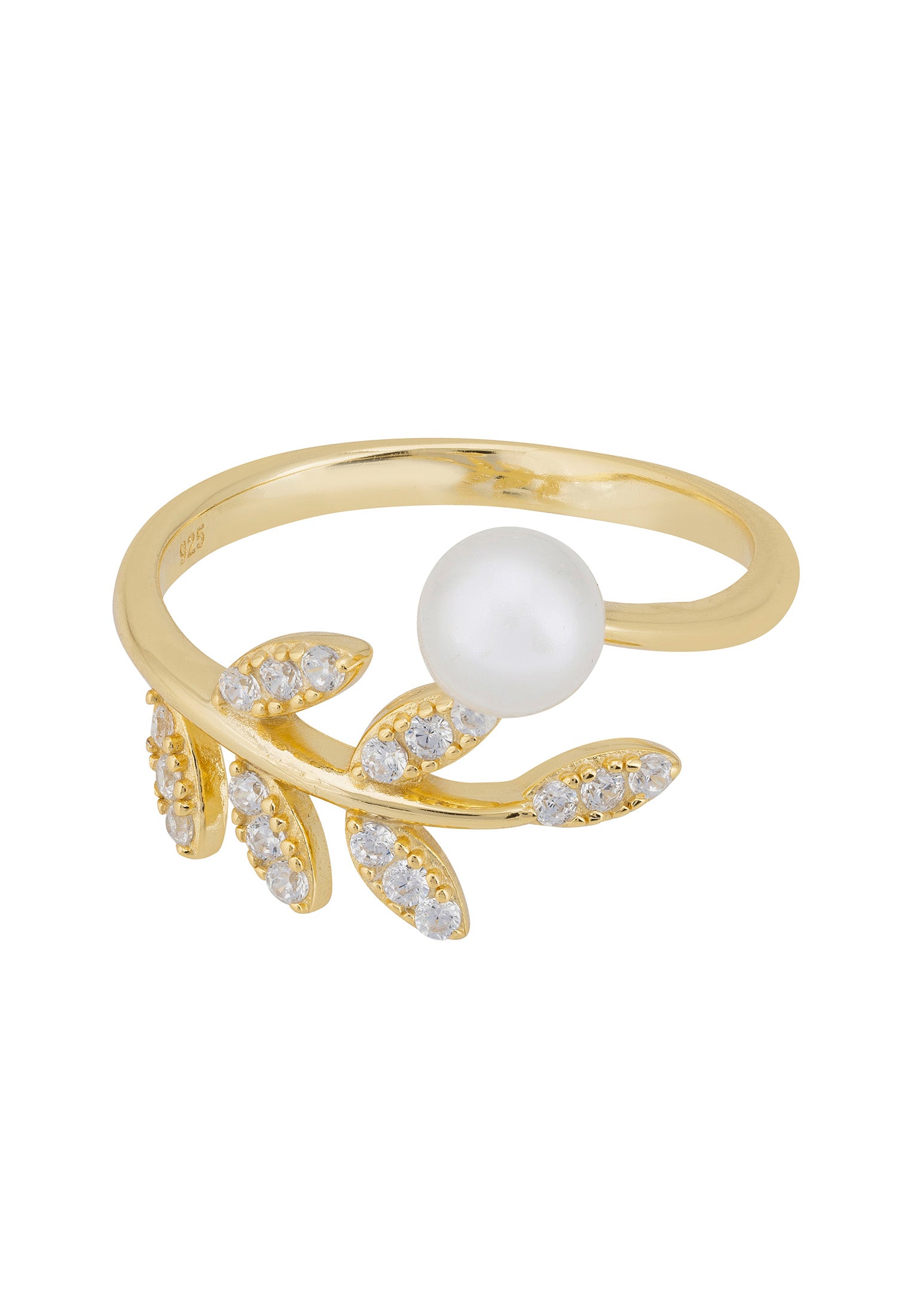 Mystic Woodland Pearl Ring Gold