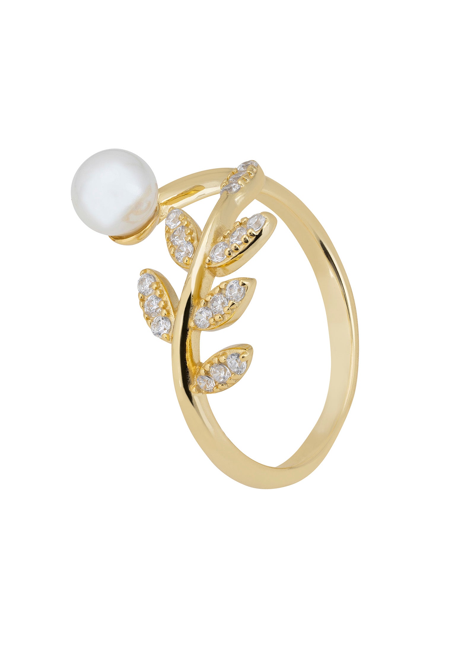 Mystic Woodland Pearl Ring Gold