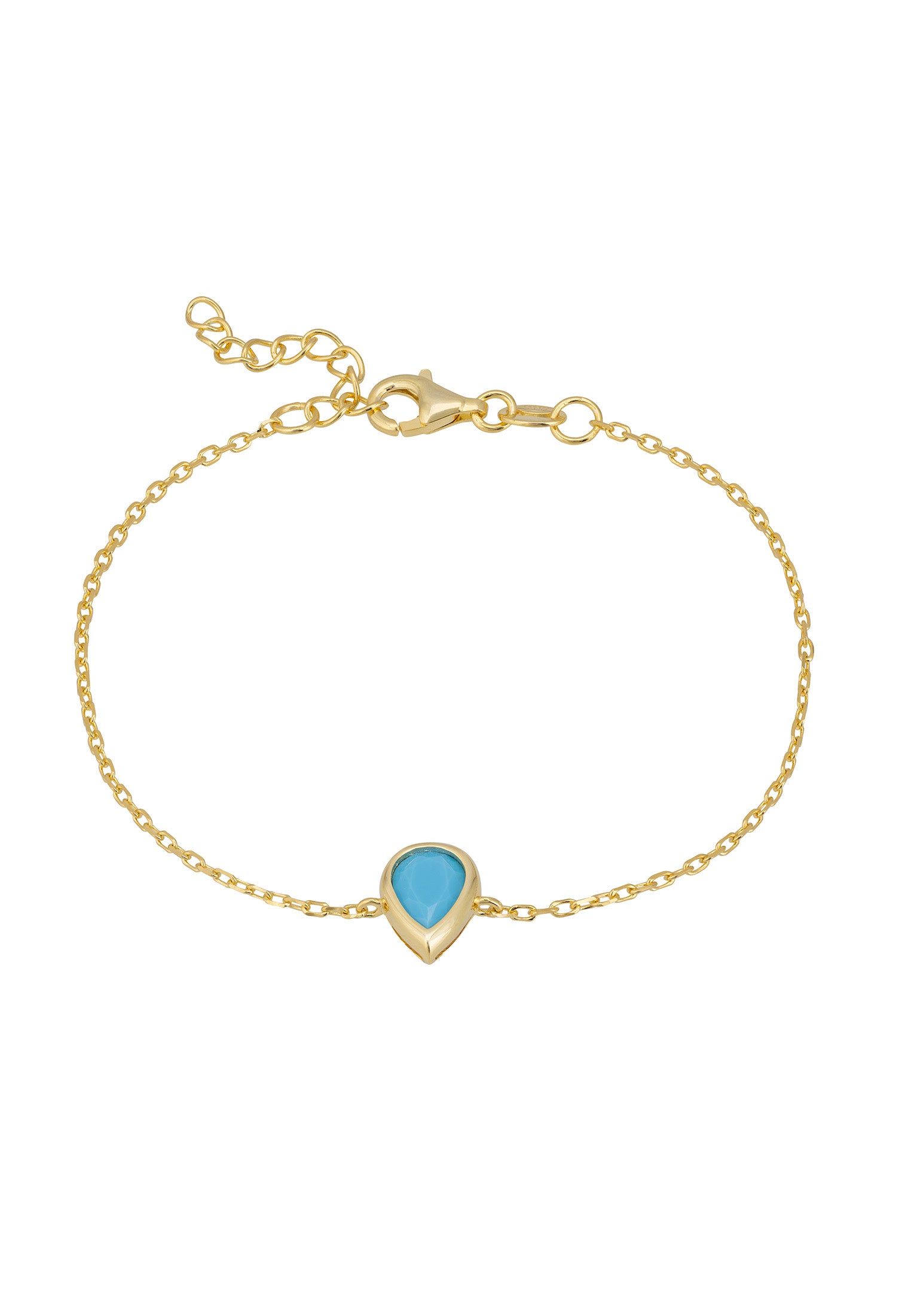 Harriett Mini Teardrop Turquoise Bracelet Gold