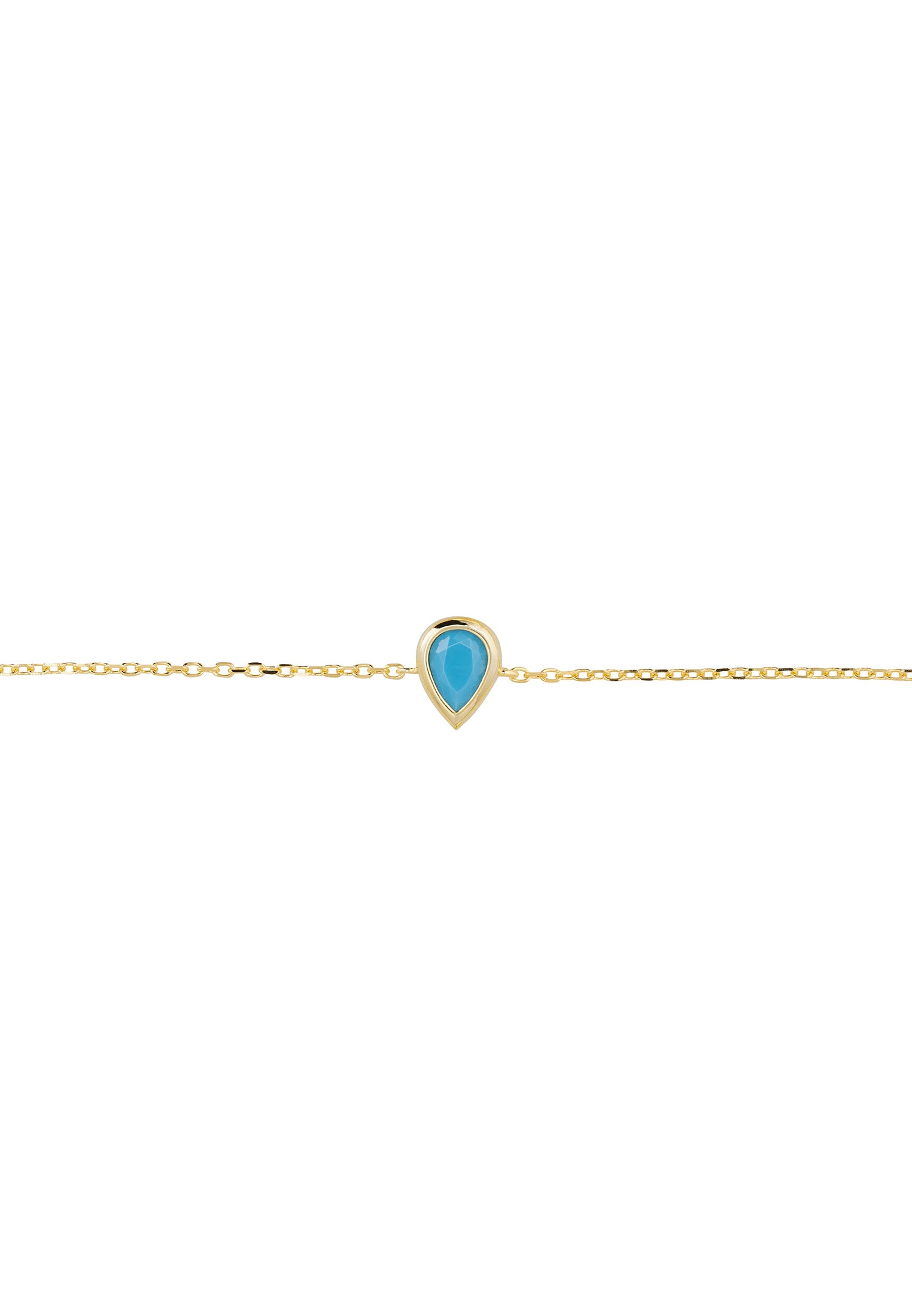 Harriett Mini Teardrop Turquoise Bracelet Gold
