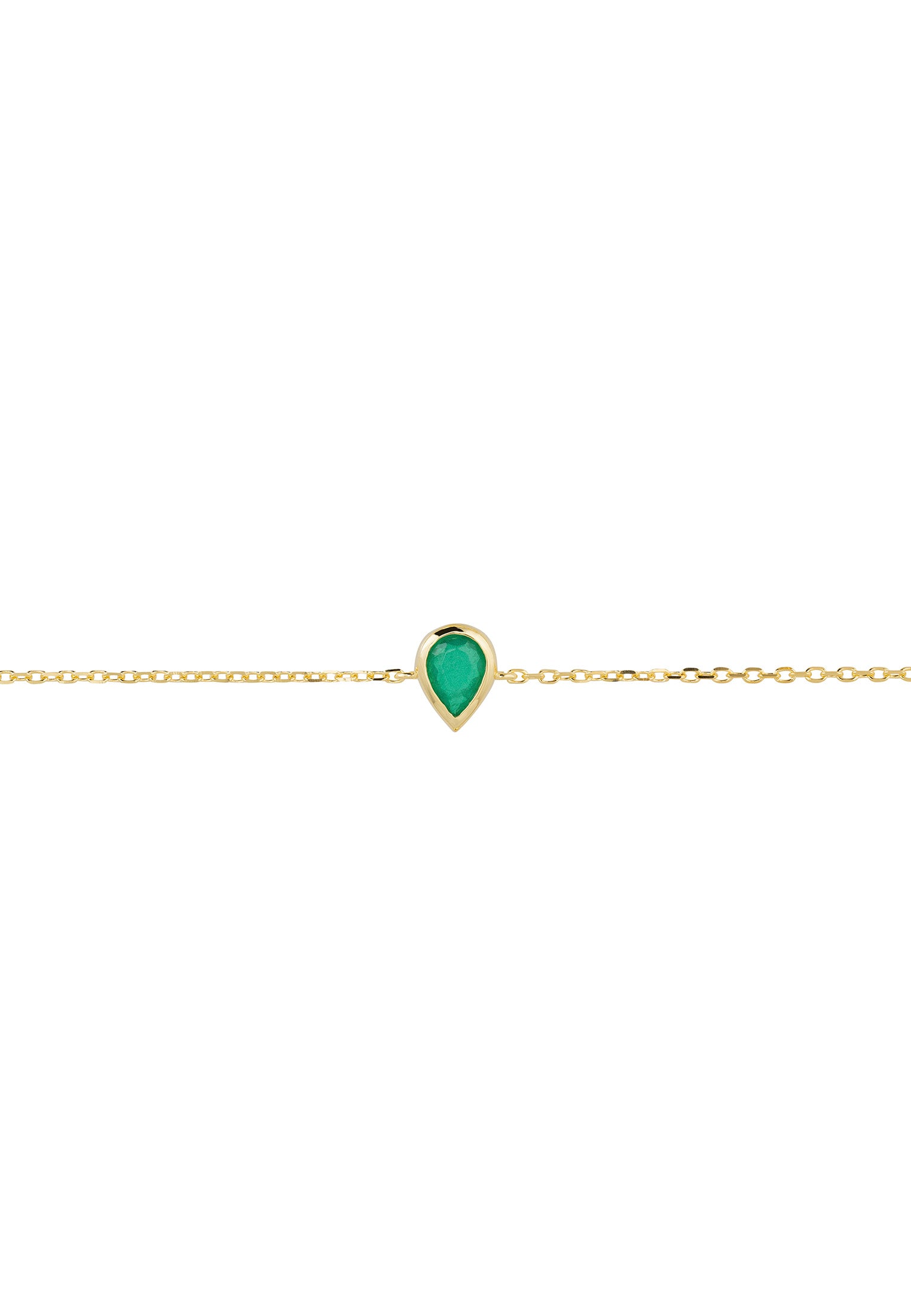 Harriett Mini Teardrop Colombian Emerald Bracelet Gold