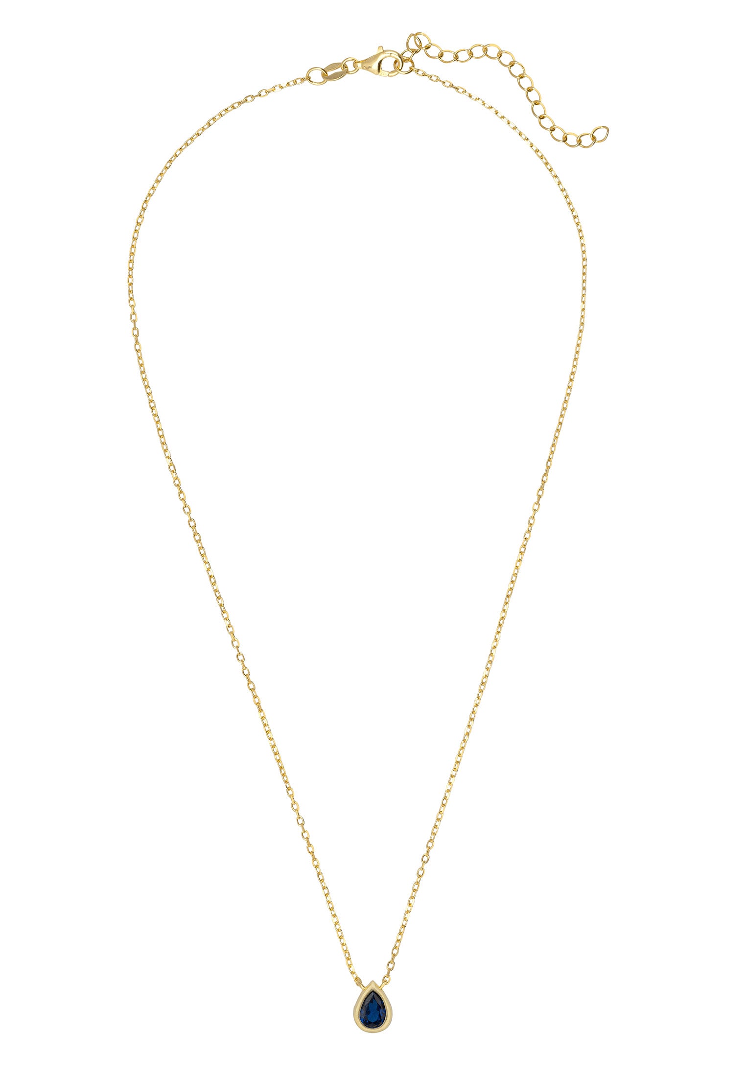 Harriett Mini Teardrop Sapphire Pendant Necklace Gold