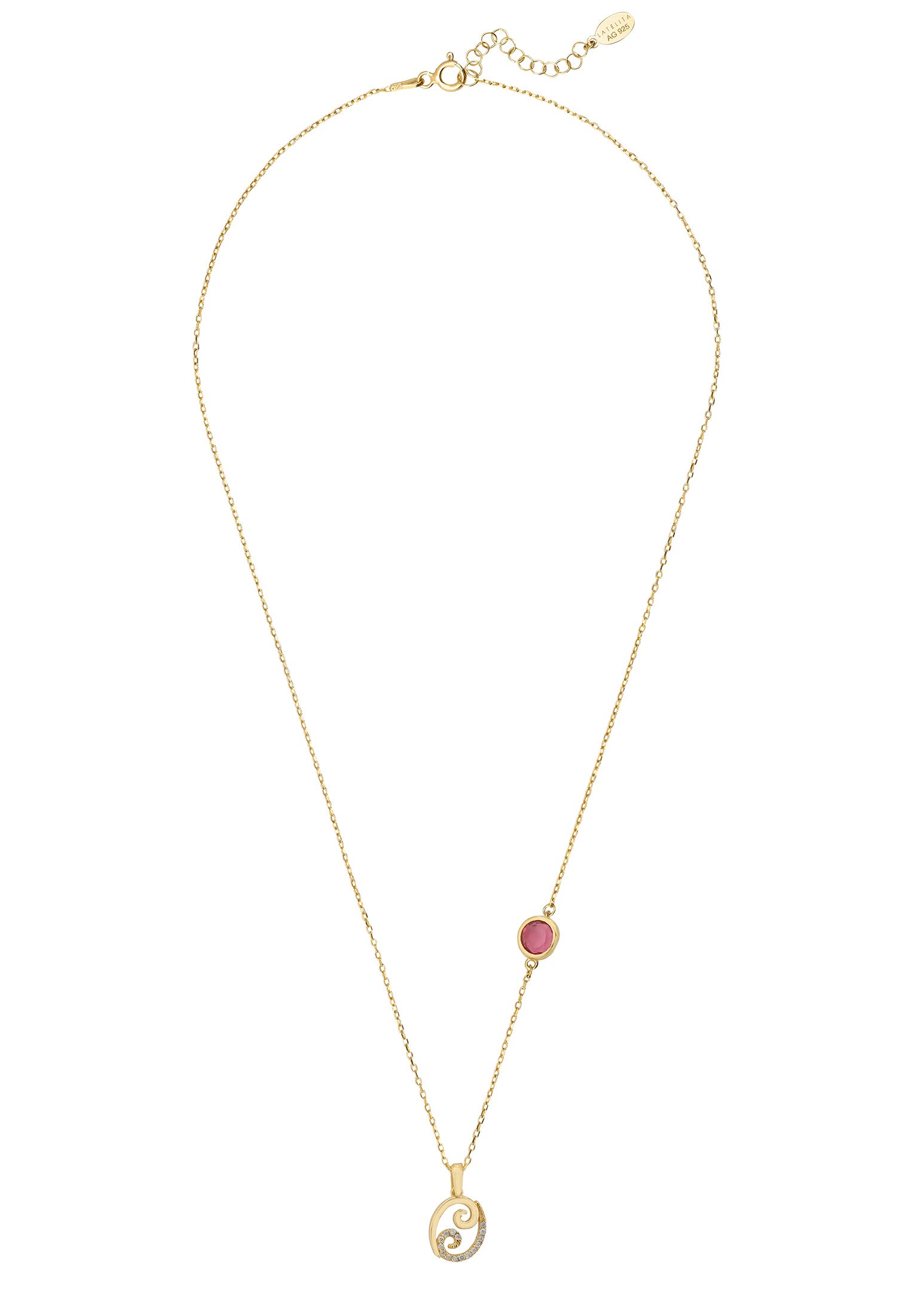 Zodiac Birthstone Cancer Necklace Ruby Gold