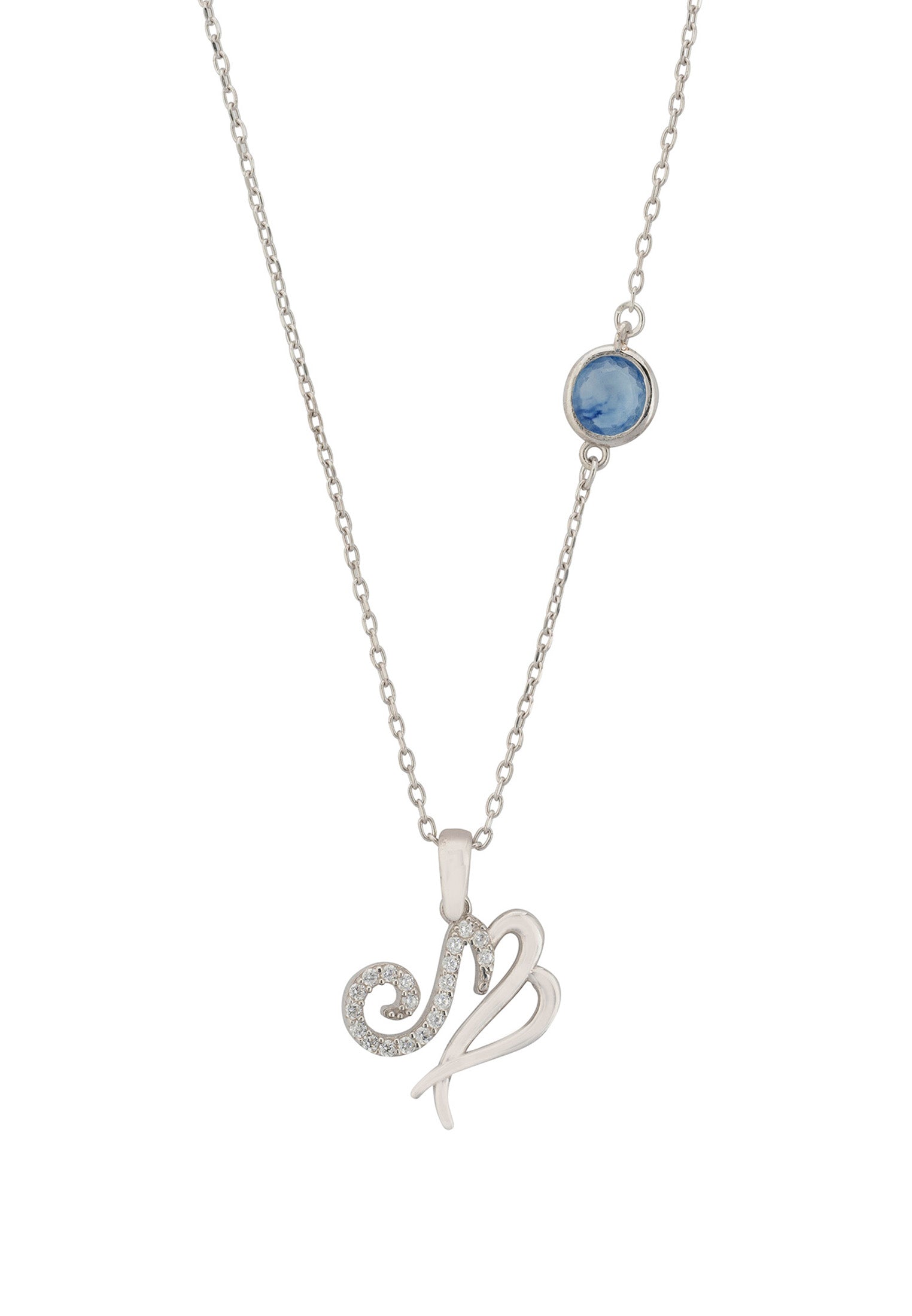 Zodiac Birthstone Virgo Necklace Sapphire Silver