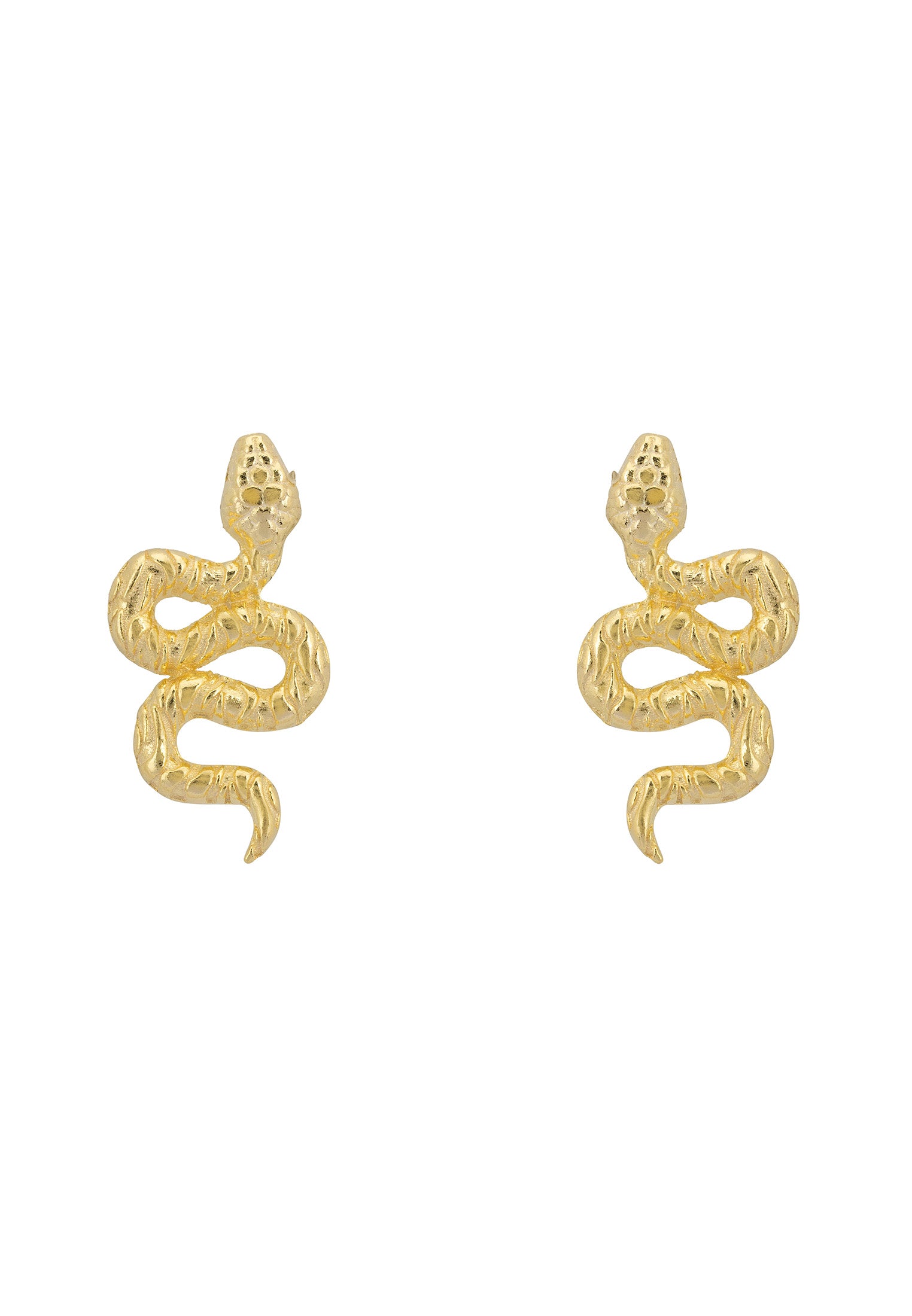 Pendientes con forma de serpiente cobra en espiral en oro