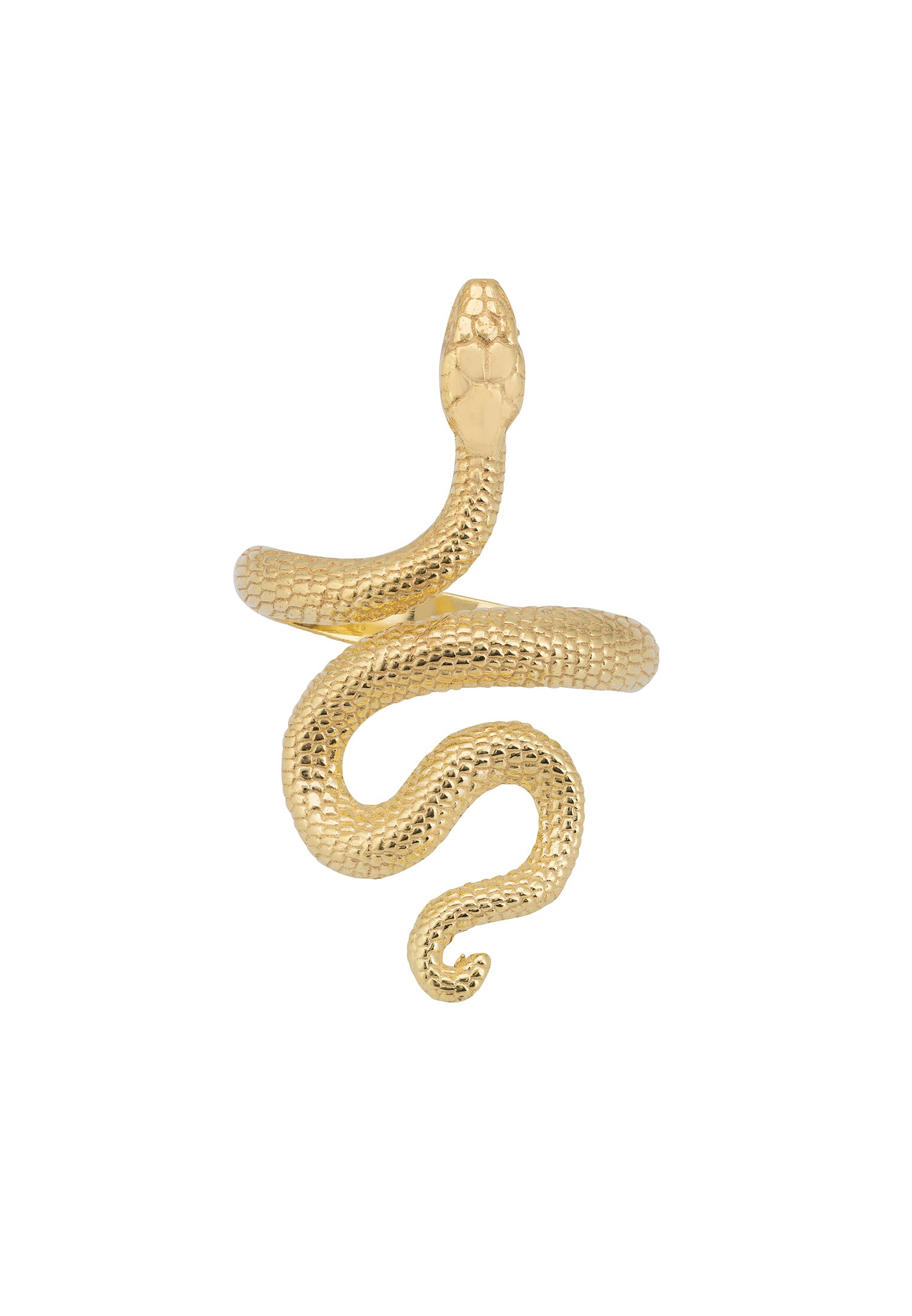 Anillo Cóctel Serpiente Cobra Enrollada Oro