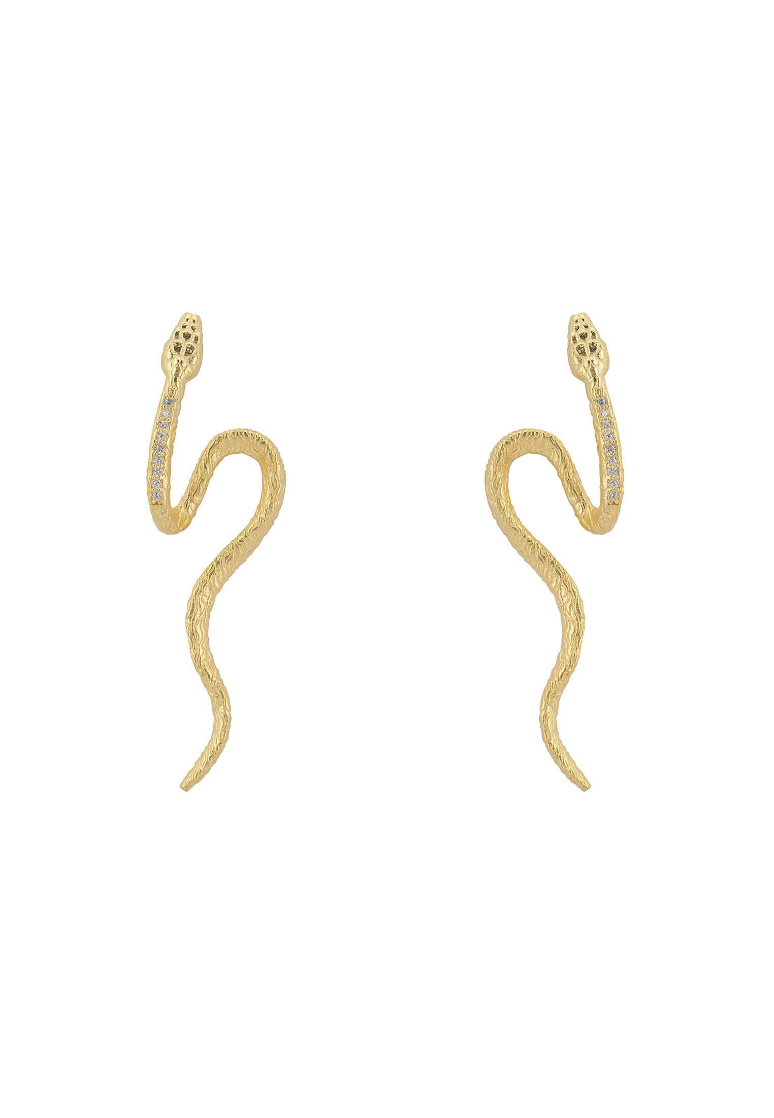 Pharaoh Twist Snake Earrings Gold
