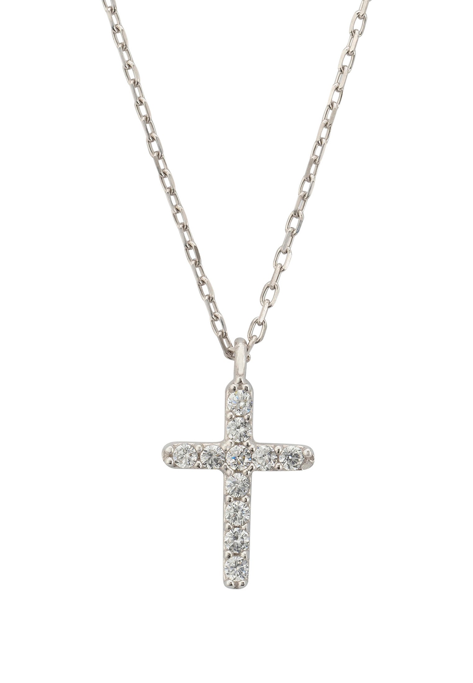Divine Cross Pendant Necklace Silver