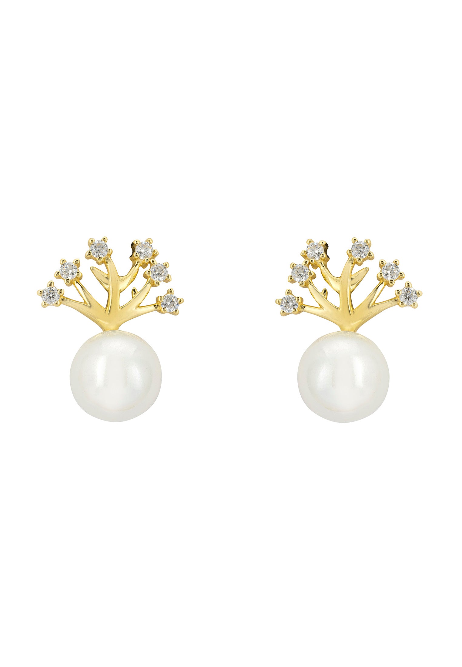 Willow And Pearl Earrings Gold