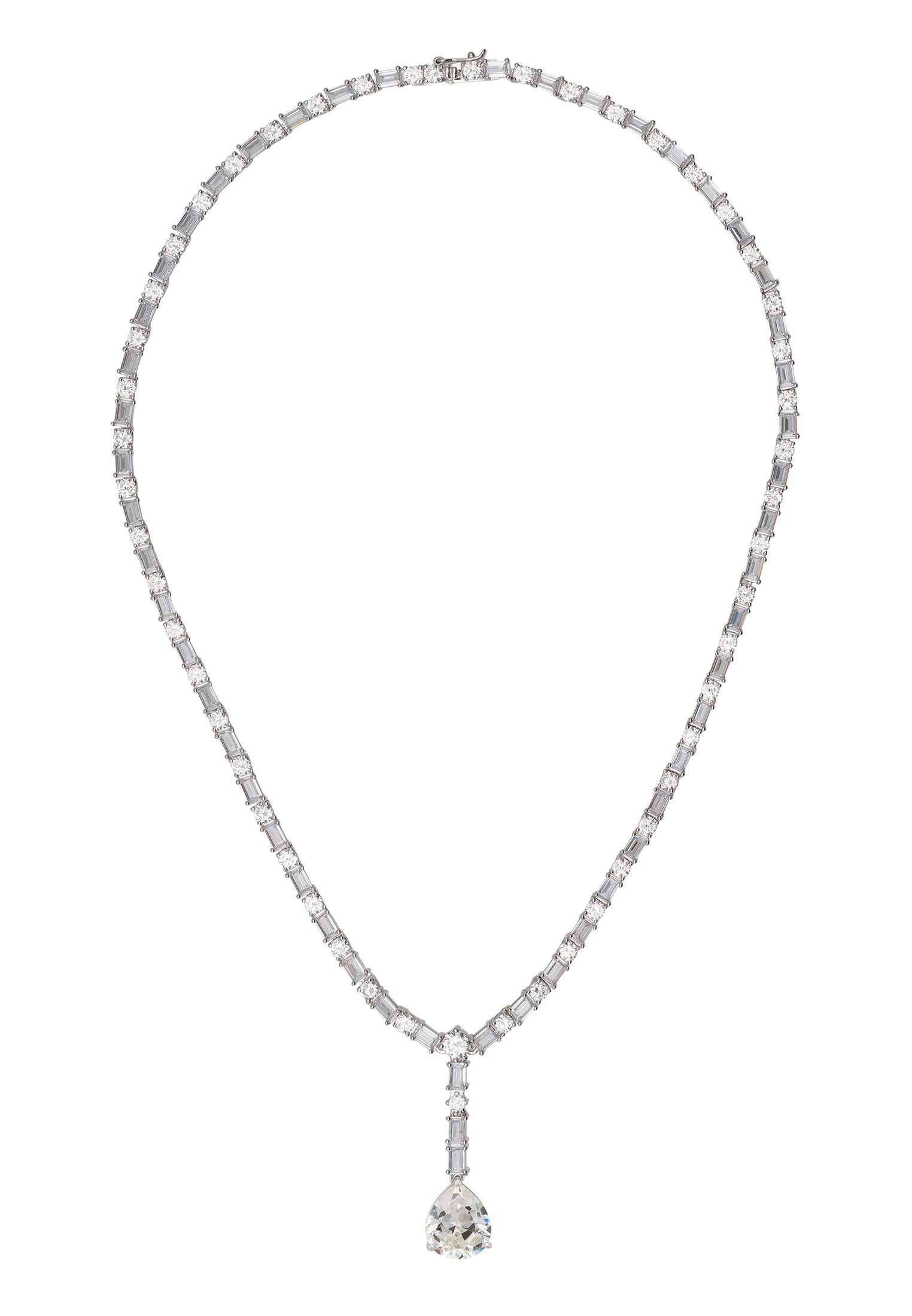 Claudette Statement Necklace Silver Moissanite