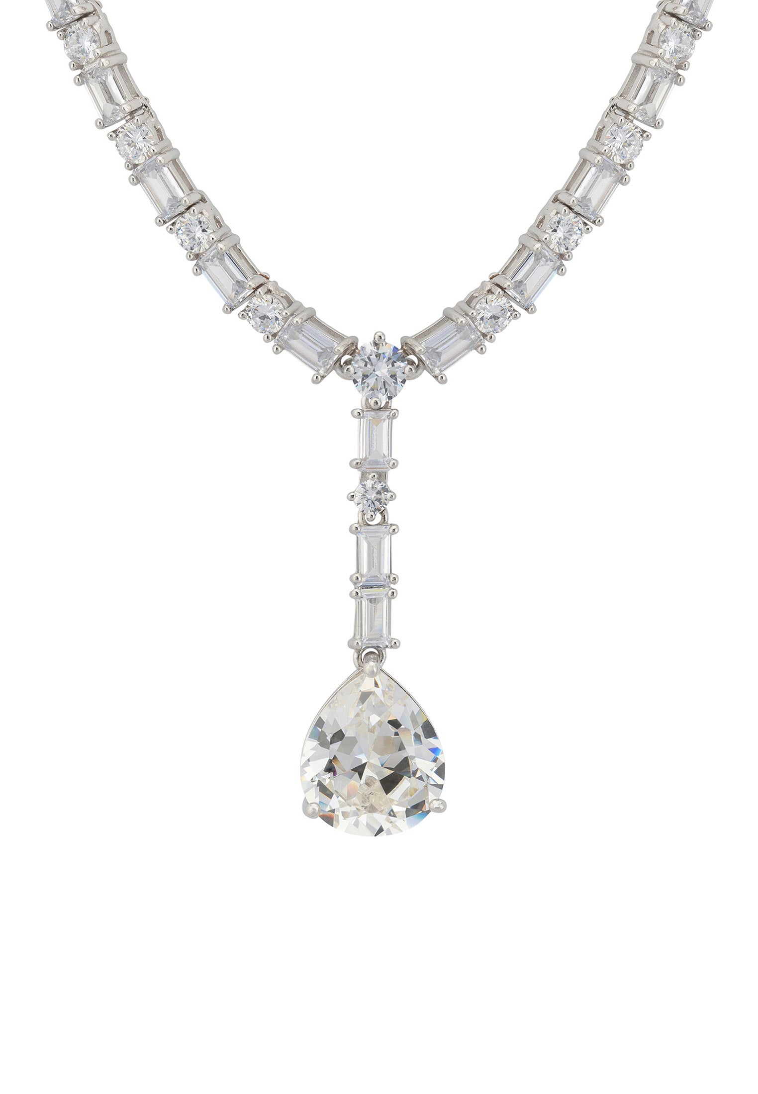 Claudette Statement Necklace Silver Moissanite