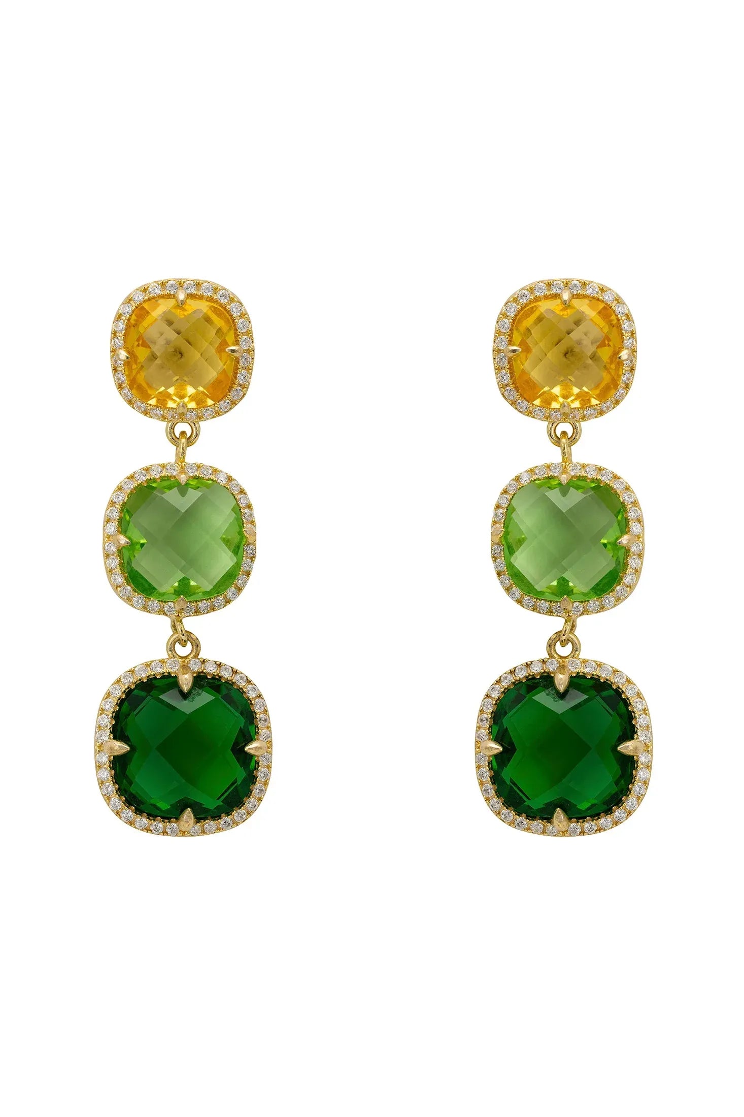 Knightsbridge Ohrringe Goldgrüne Zitrusfrüchte