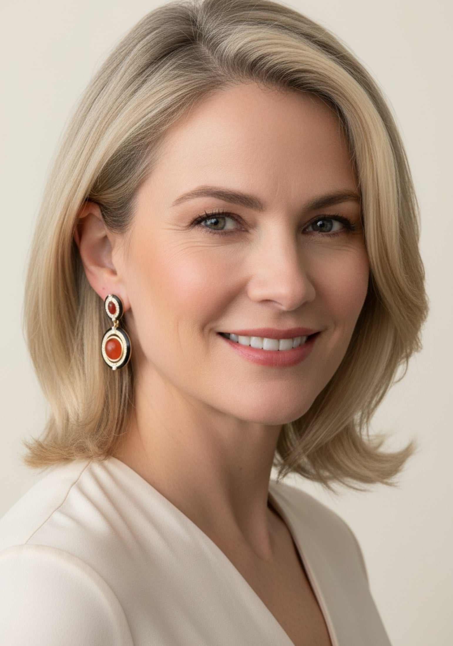 Alessia Carnelian Drop Earrings Gold