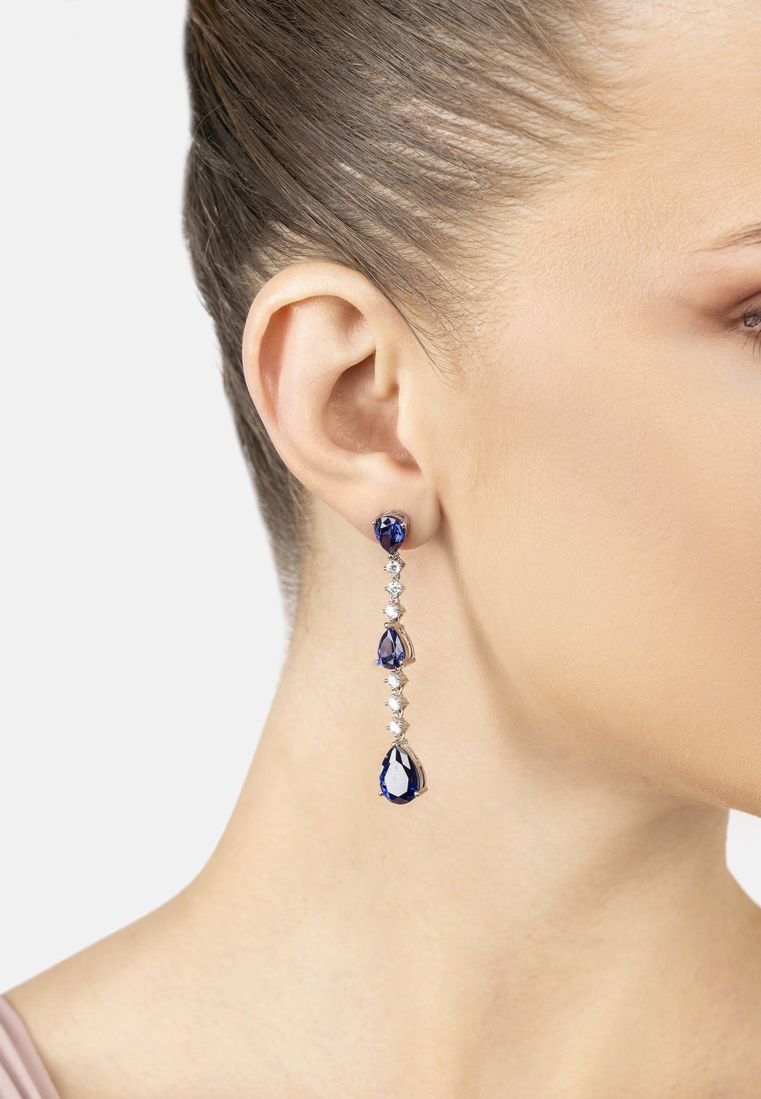 Elizabeth Drop Earrings Tanzanite Silver
