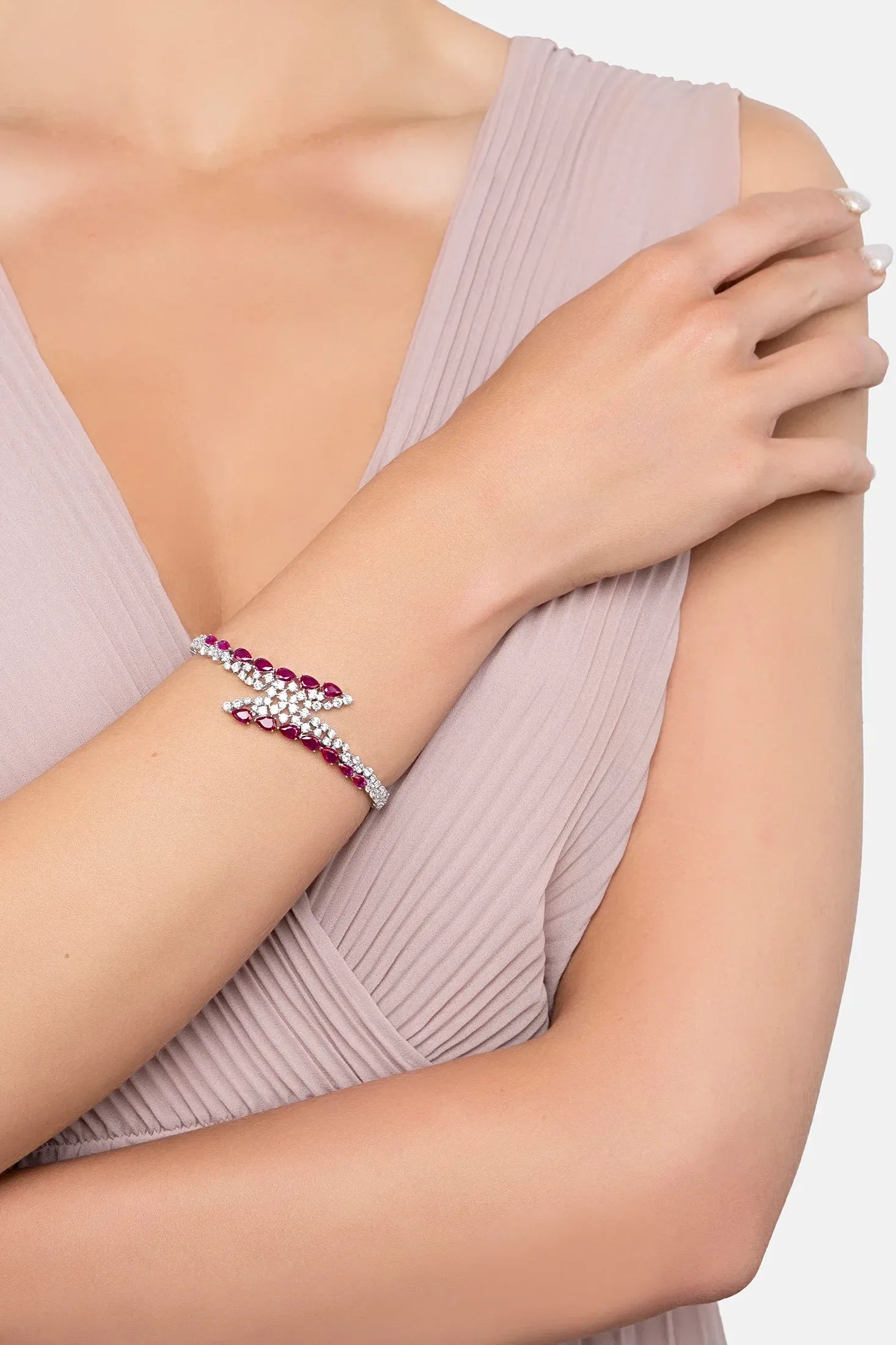The bracelet worn by a model.
