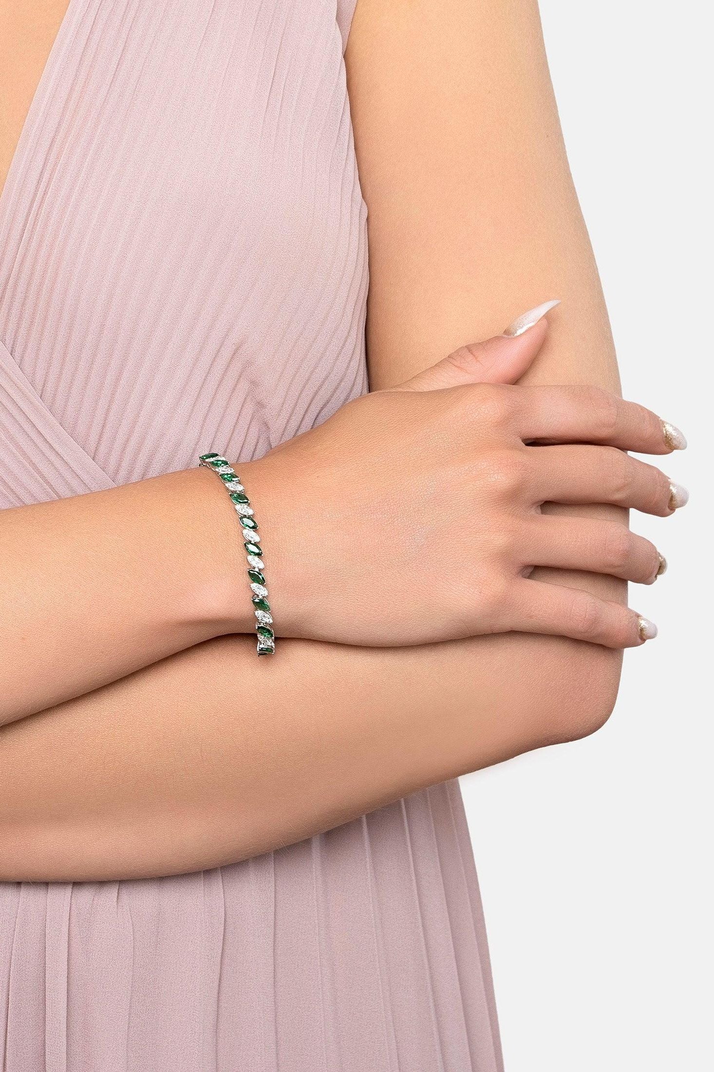 The bracelet worn by a model.