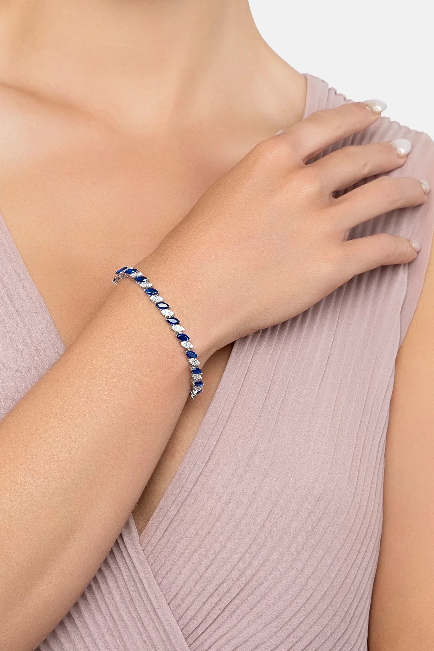The bracelet worn by a model.