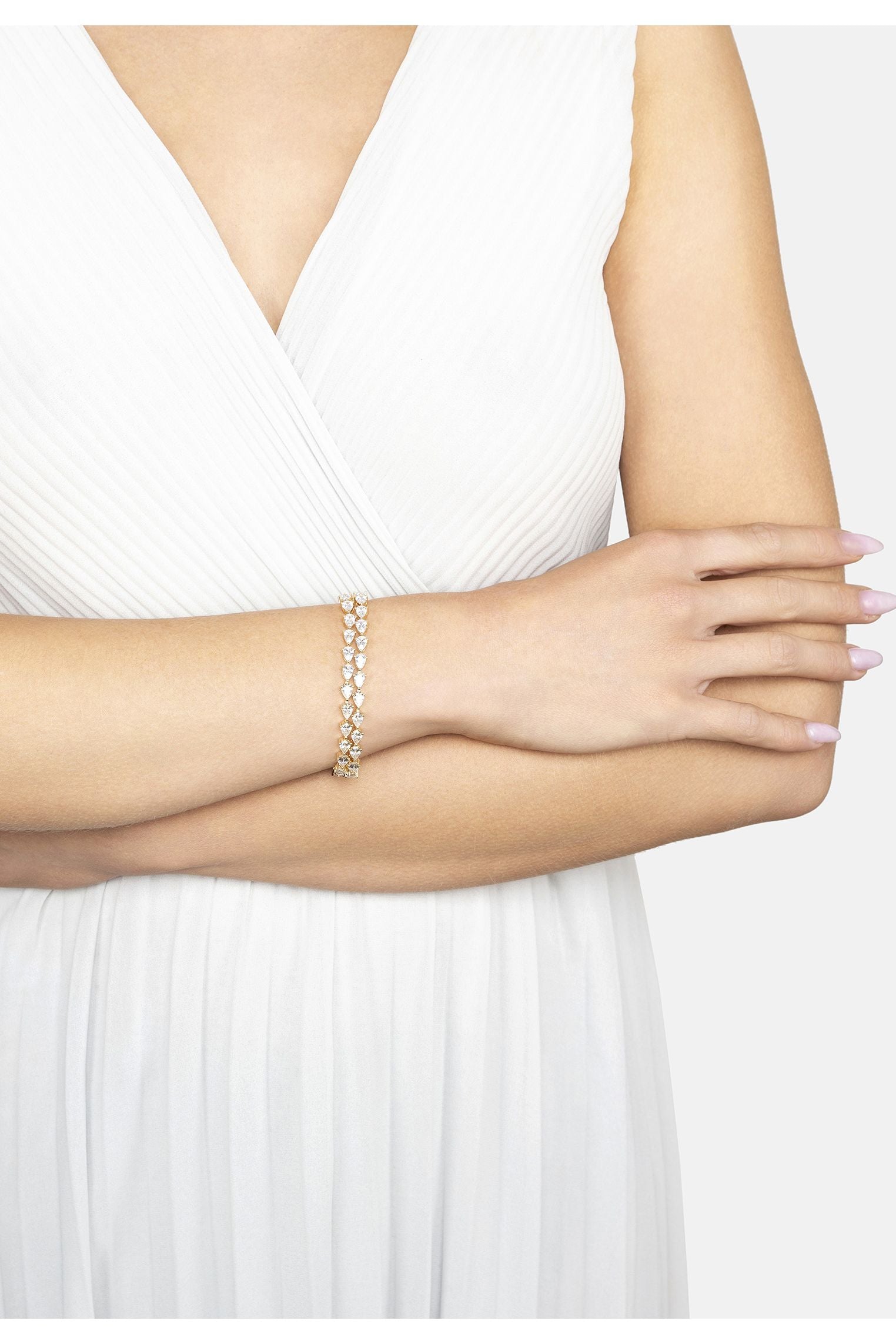 Double Strand Moissanite Tennis Bracelet Gold