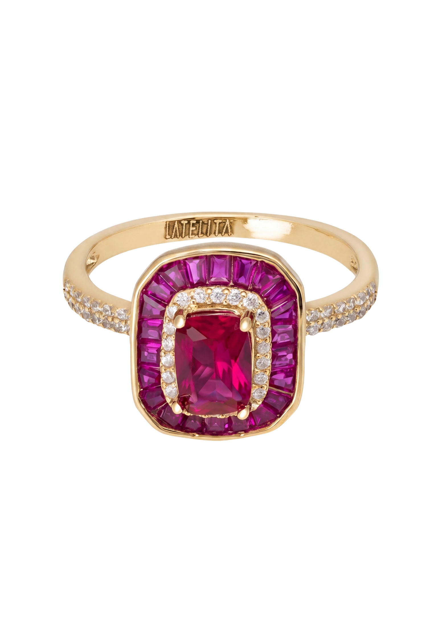 Great Gatsby Cocktailring Rubin Gold