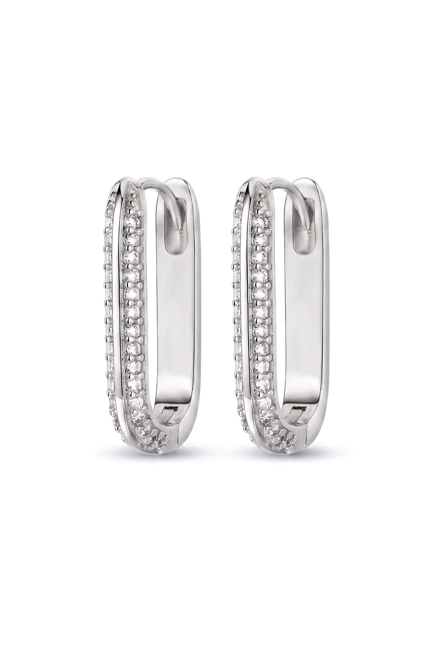 Dalston Chunky Link Hoop Earrings Silver