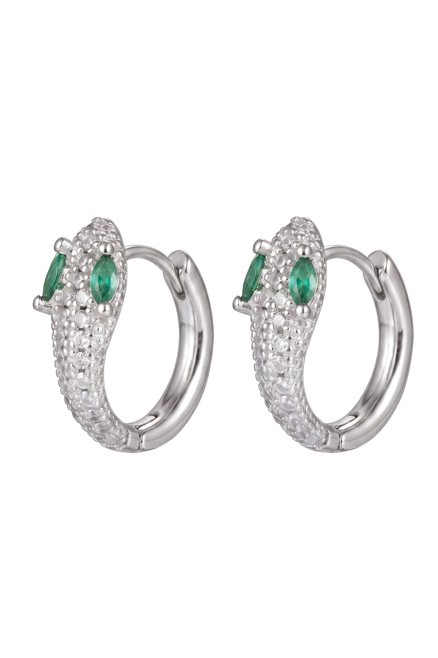Serpentina Snake Hoop Earrings Silver