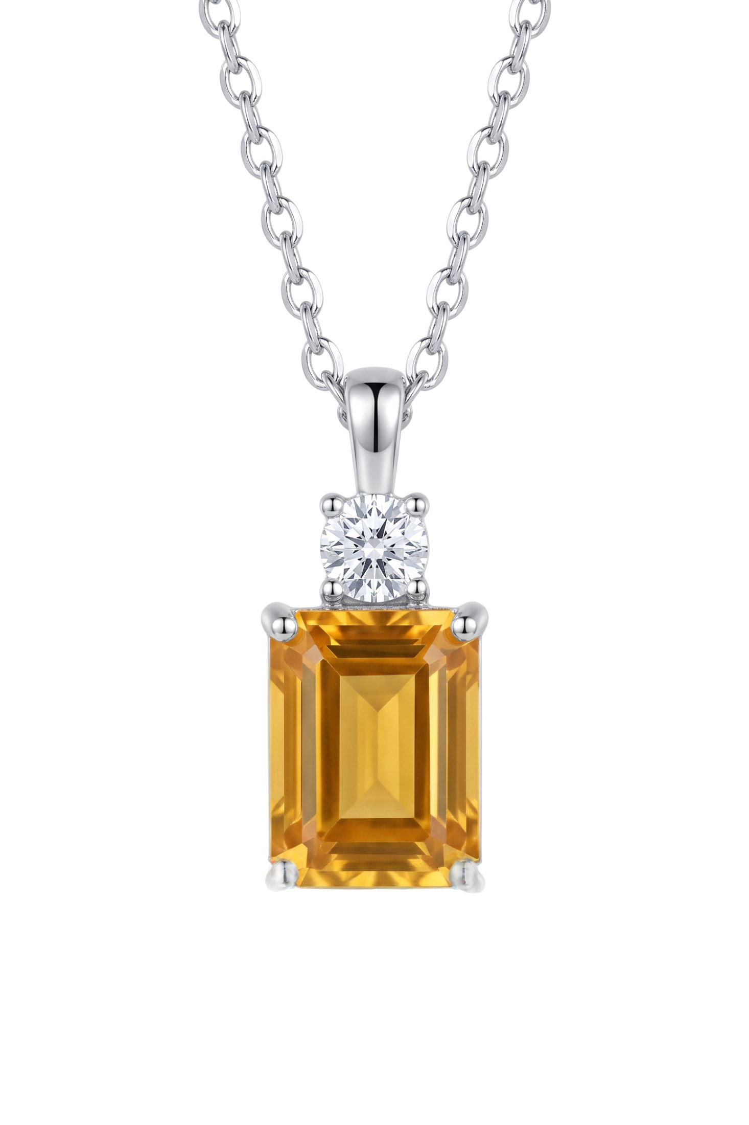Winslet Yellow Topaz Pendant Necklace Silver