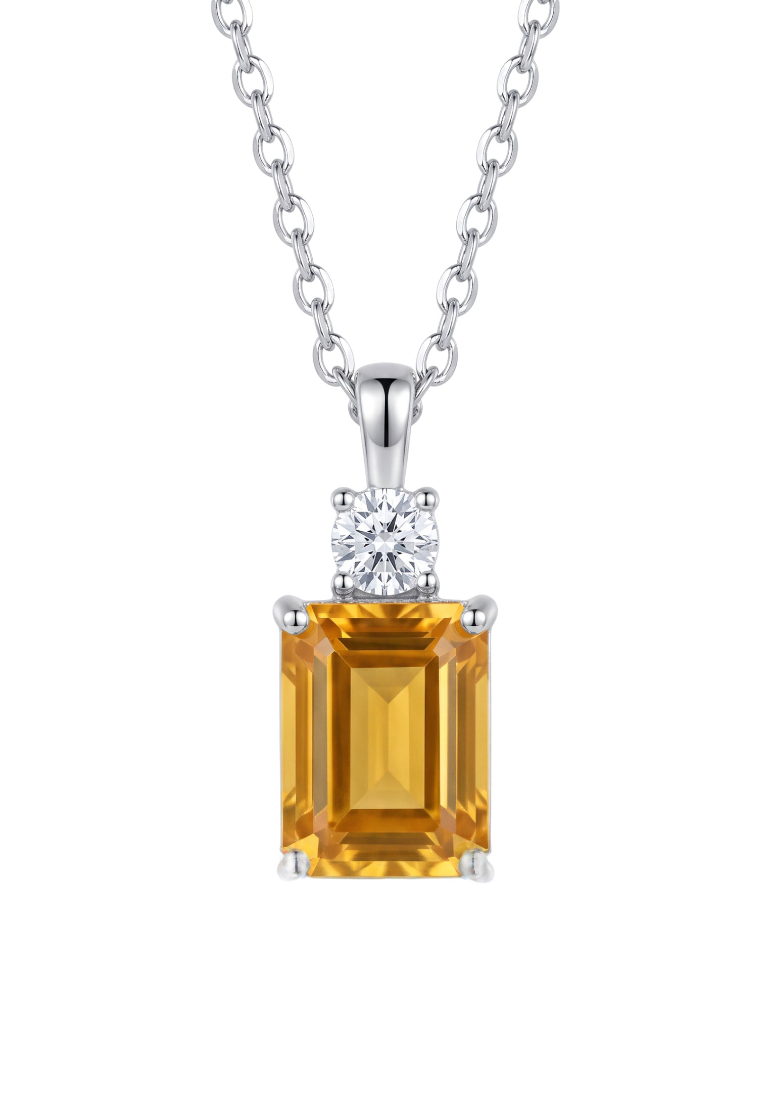 Winslet Yellow Topaz Pendant Necklace Silver