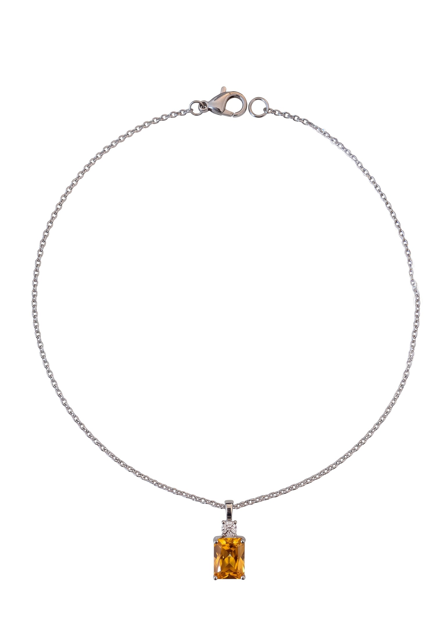 Winslet Yellow Topaz Pendant Necklace Silver