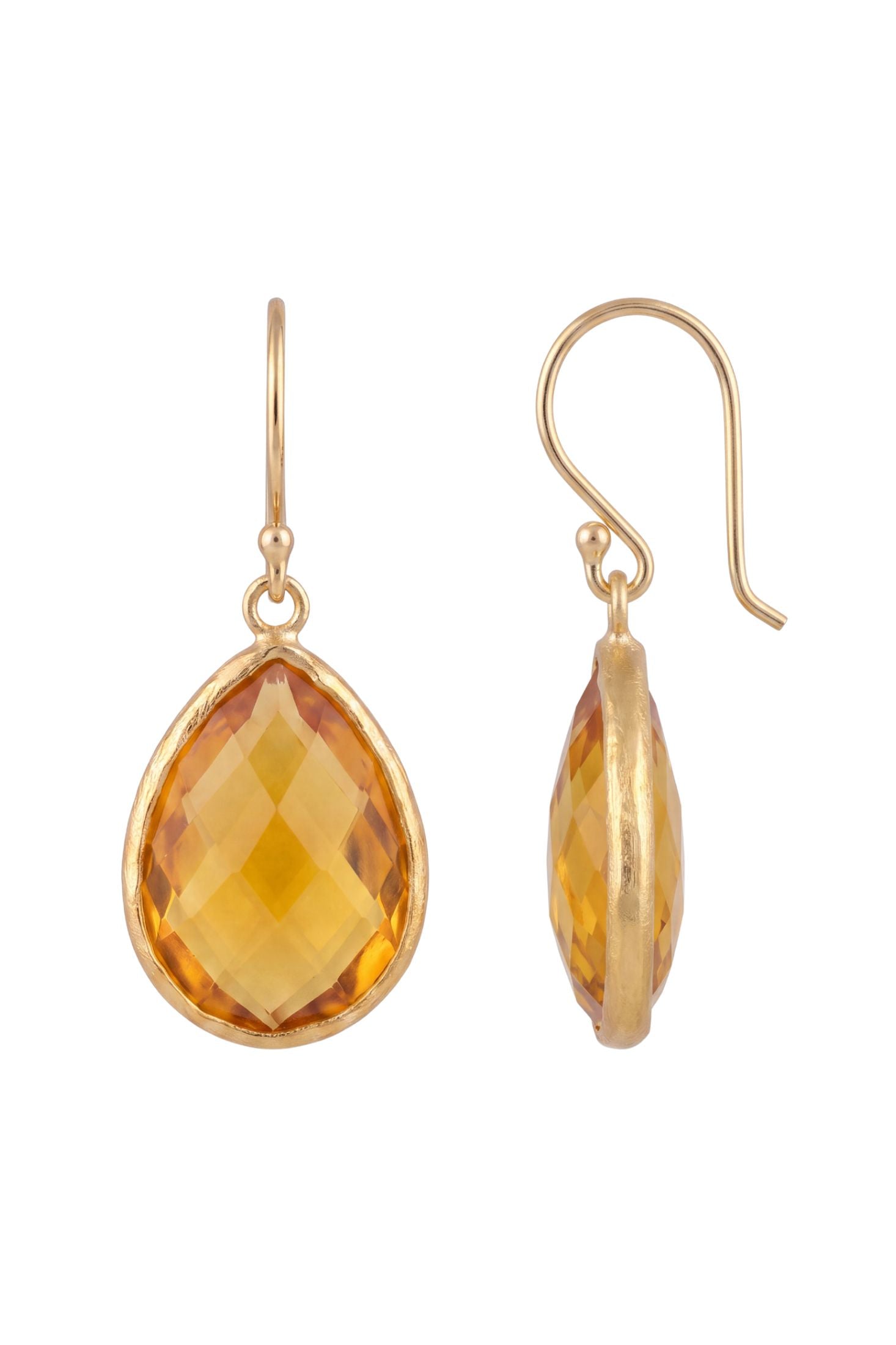Petite ドロップピアス Citrine Hydro ゴールド