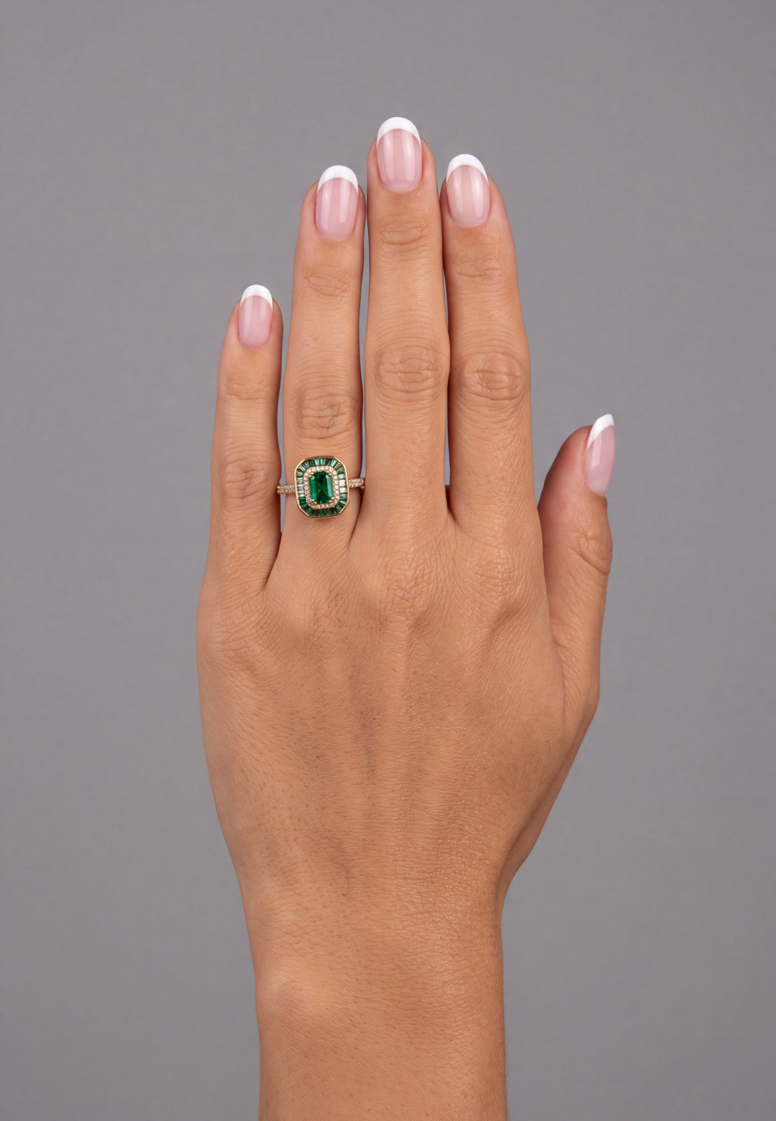 Great Gatsby Cocktailring Smaragd Gold