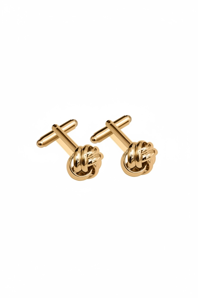 Mens Knot Cufflinks Gold