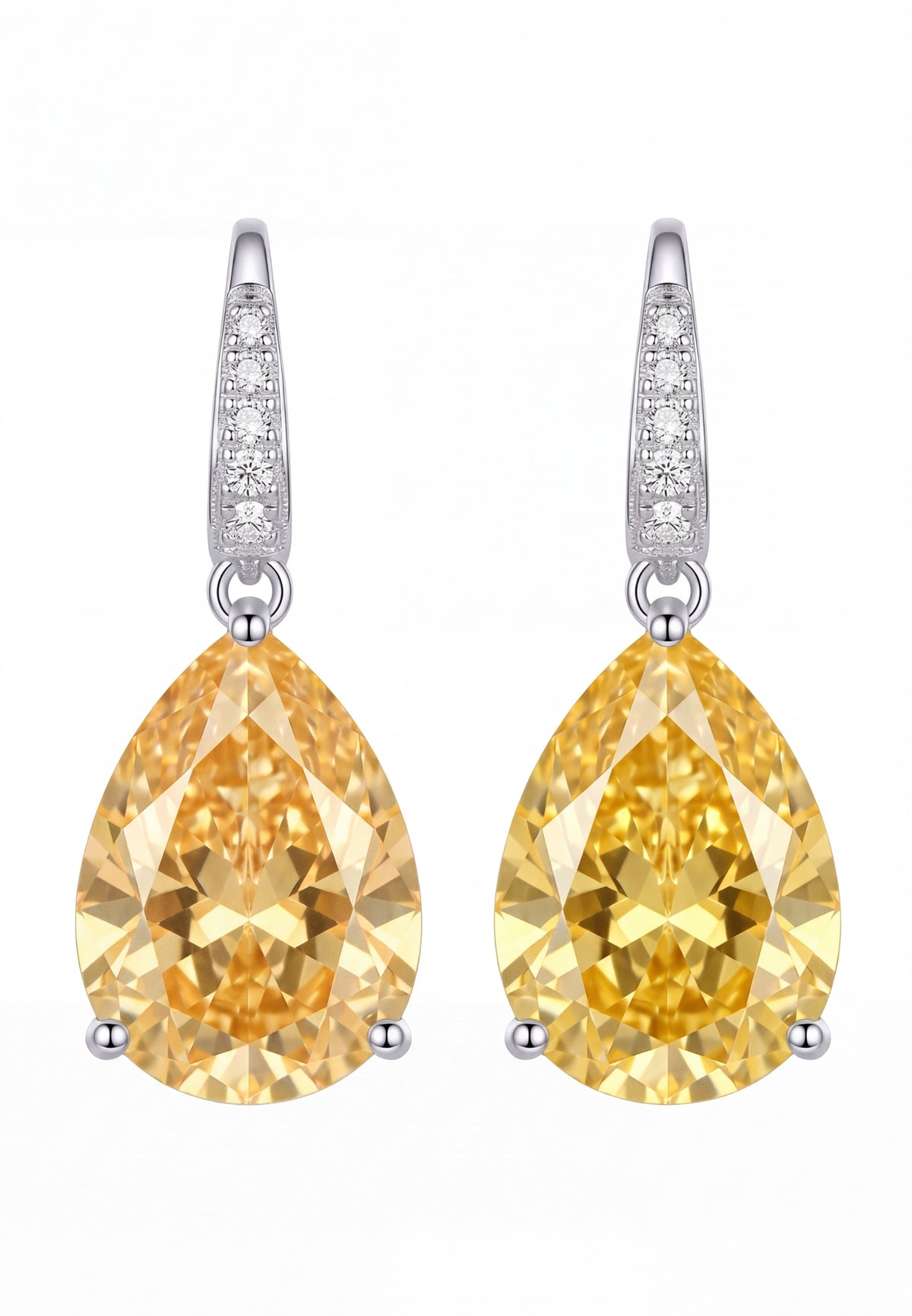 Julie Teardrop Earrings Yellow Topaz