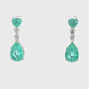 Video of Augusta Paraiba Tourmaline Teardrop Earrings Silver, showing the drop, movement and scale from multiple angles.