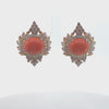 Video of Francesca Pink Coral Stud Earrings Gold, showing the drop, movement and scale from multiple angles.