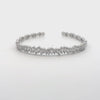 Video of Baguette Ice Cuff Bangle Silver White, showing the fit, detailing and movement from multiple angles.