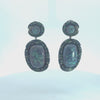 Video of Fiorella Green Opal Drop Earrings Silver Oxidised, showing the drop, movement and scale from multiple angles.