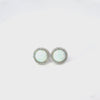 Video of Large Sparkling Halo Opal Stud Earrings Silver, showing the drop, movement and scale from multiple angles.