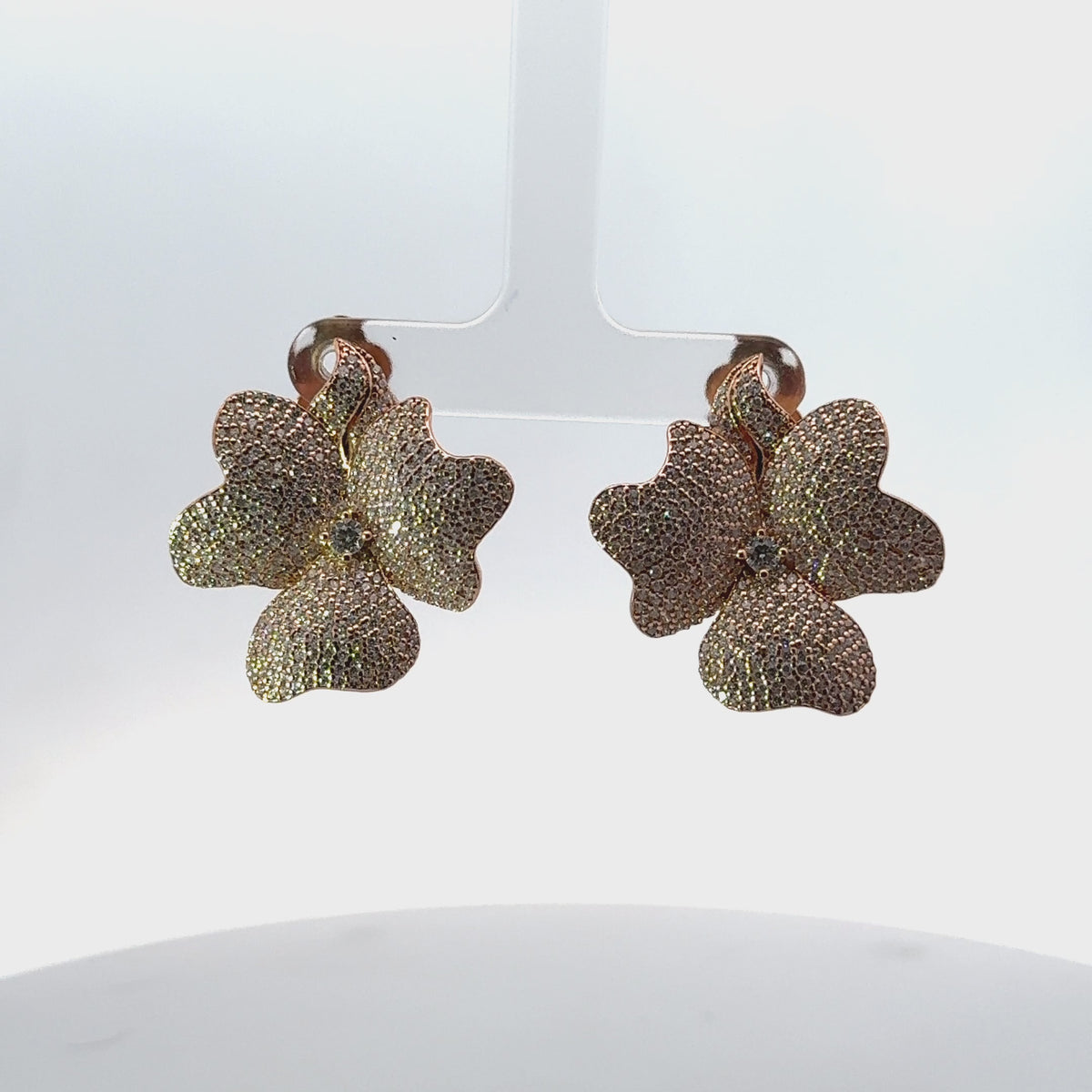 Rotating display of the earrings.