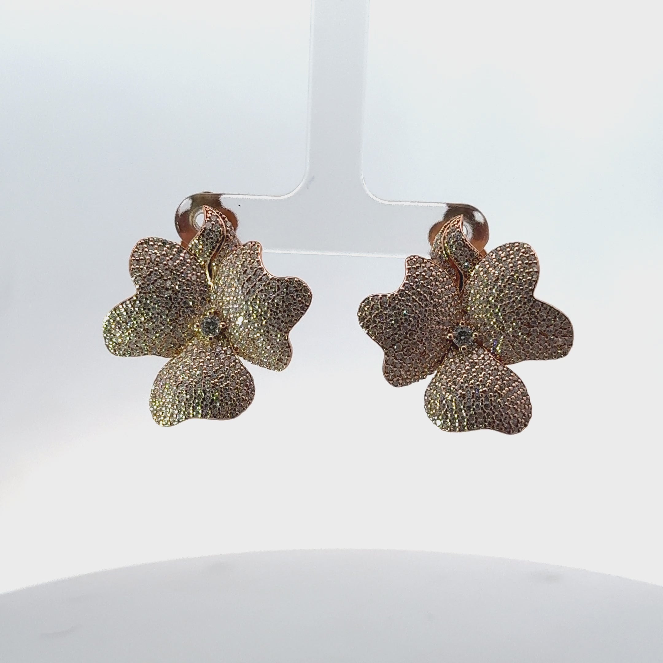 Rotating display of the earrings.