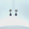 Video of Phillippa Drop Earrings Tanzanite Silver, showing the drop, movement and scale from multiple angles.