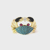 Video of Crab Cocktail Ring Blue Turquoise Gold, showing the setting, profile and finish from multiple angles.