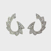 Video of Amara Sweeping Hoop Earrings Silver, showing the drop, movement and scale from multiple angles.