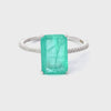 Video of Alexandra Rectangle Cocktail Ring Paraiba Tourmaline Silver, showing the setting, profile and finish from multiple angles.