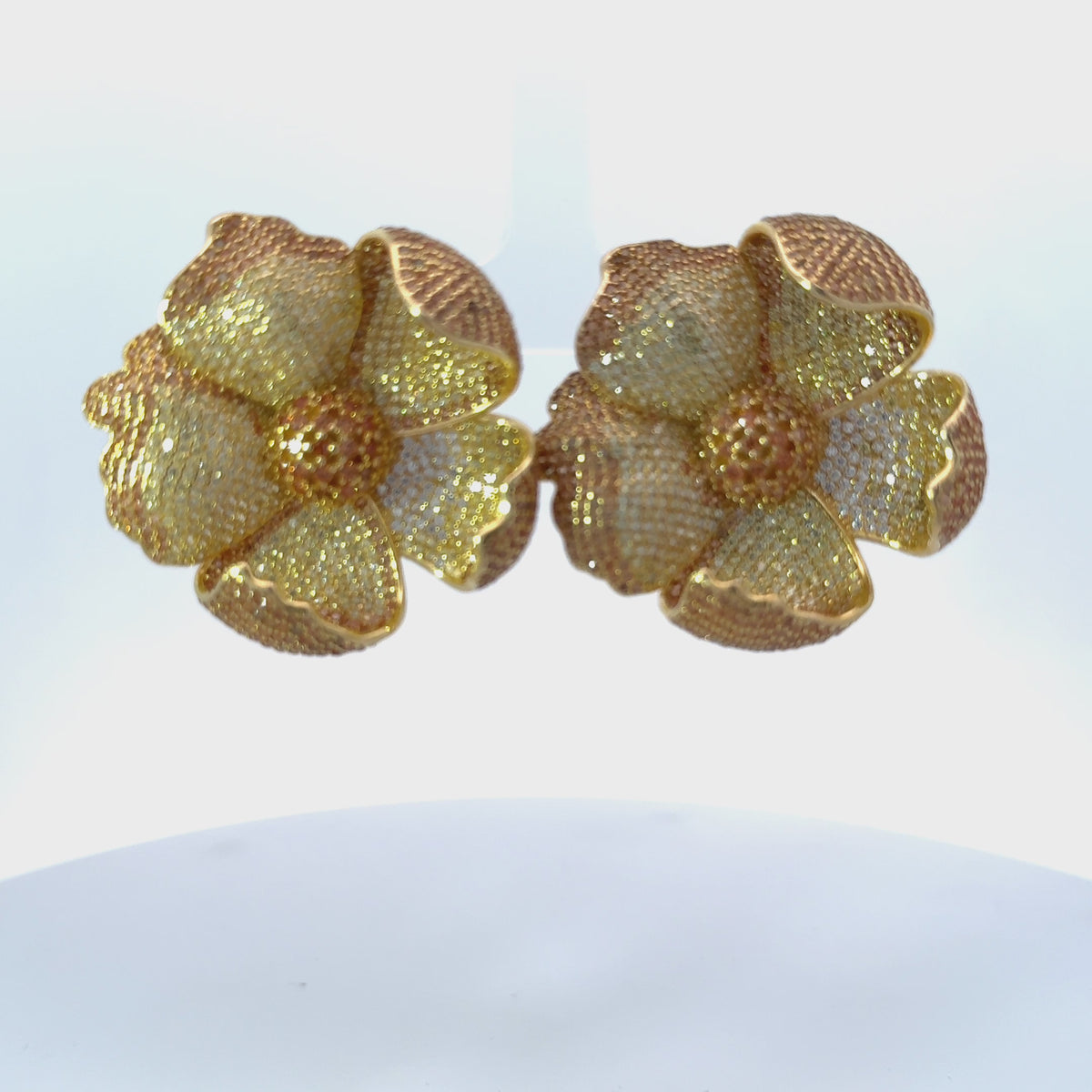 Rotating display of the earrings.