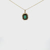 Video of Art Deco Emerald And Enamel Pendant Necklace Gold, showing the pendant, chain and scale from multiple angles.