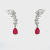 Video of Henriette Teardrop Earrings Pink Tourmaline Silver, showing the drop, movement and scale from multiple angles.