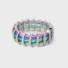 Video of Deco Fantail Cocktail Ring Silver Rainbow, showing the setting, profile and finish from multiple angles.