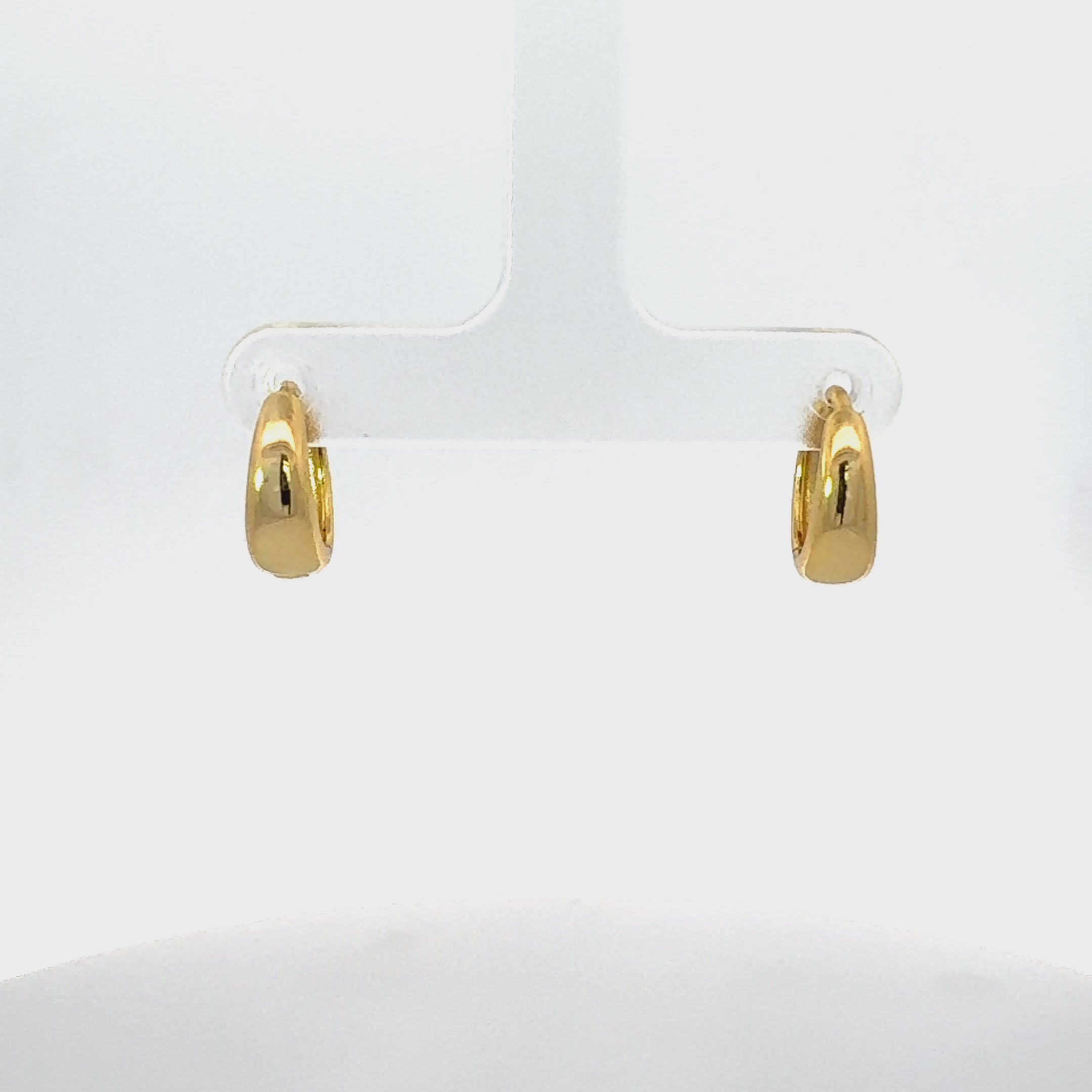 Video of Mini Hooplet Earrings Gold, showing the drop, movement and scale from multiple angles.