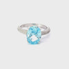 Video of Alexandra Oval Cocktail Ring Blue Topaz Silver, showing the setting, profile and finish from multiple angles.