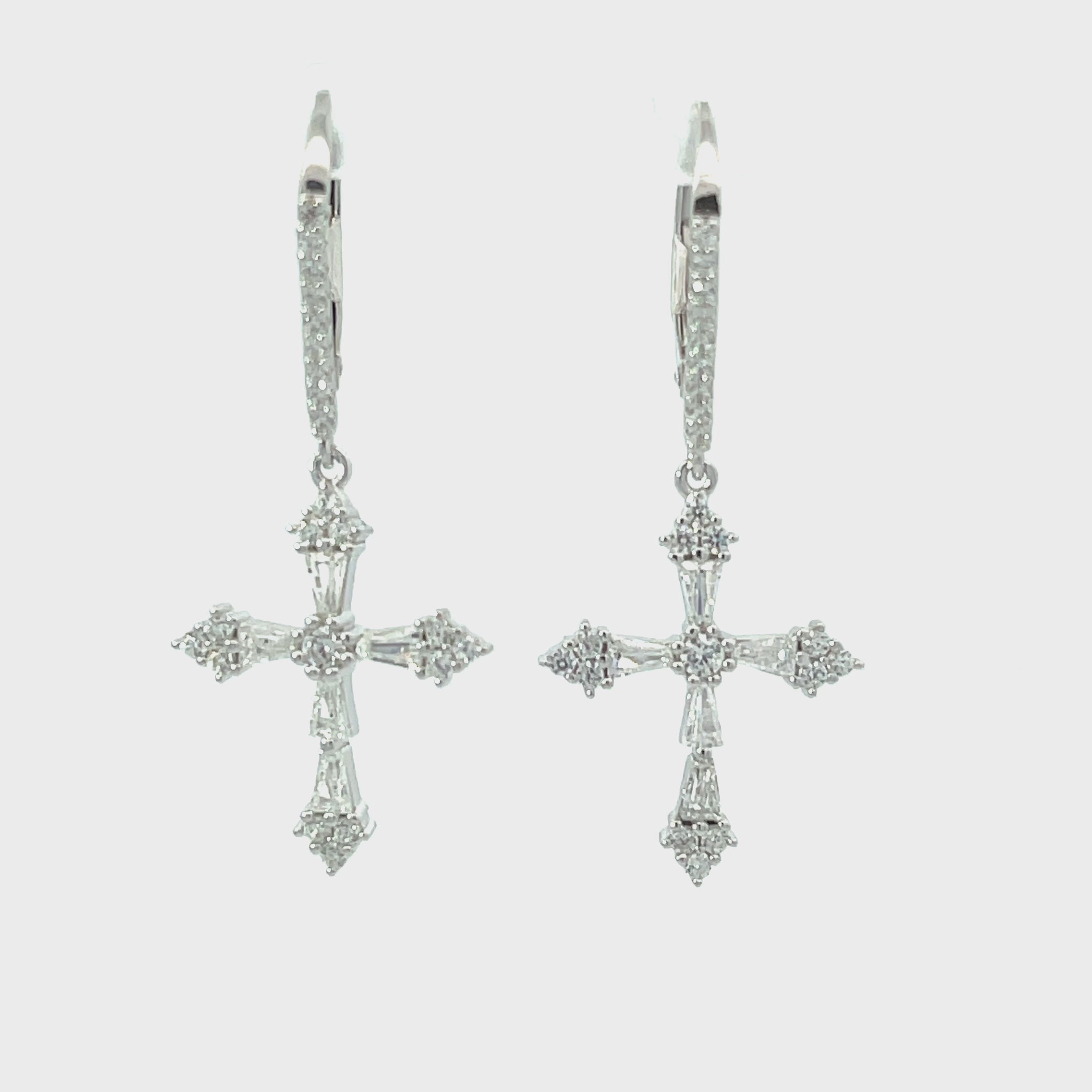 Video of Constantine Drop Earrings Silver, showing the drop, movement and scale from multiple angles.